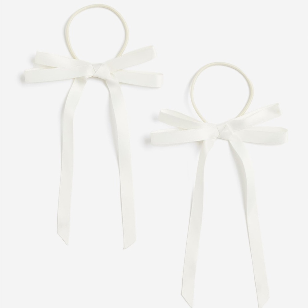 H&M White Ribbon Hair Ties